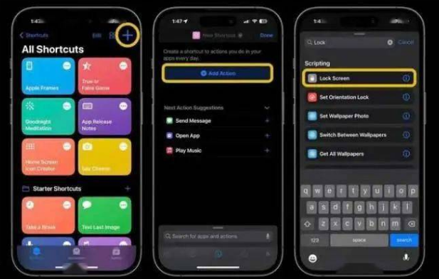 偏关苹果14锁屏维修店分享iPhone14升级iOS16.4后如何创建锁屏快捷方式 